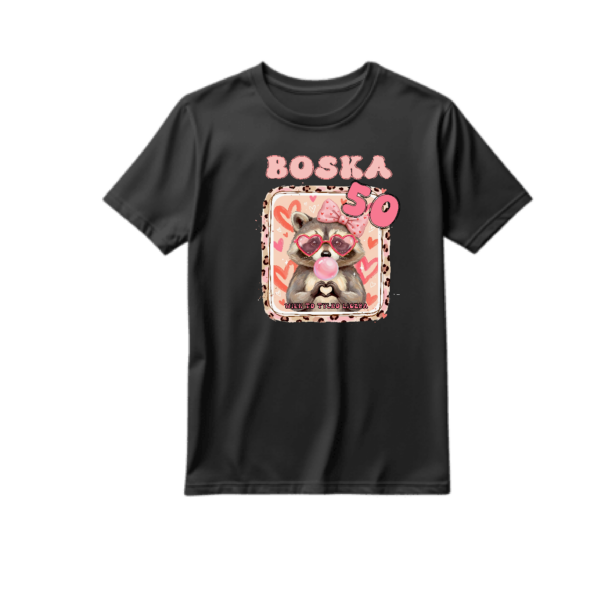 Second image of Koszulka urodzinowa kobieta po 50 Szop różowy Wiek to tylko liczba