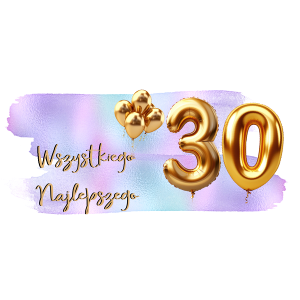 Second image of kubek personalizowany 330 ml - Urodziny 30 lat  złote balony